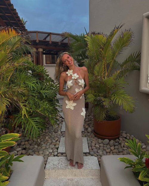 'Anouk' Flower Knitted Dress