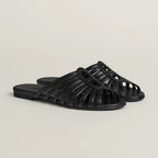 HERMÈS Chypre-Style Noir H Sandals
