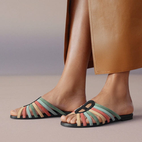 HERMÈS Roseraie Dégradé Ankle-Wrap Sandals