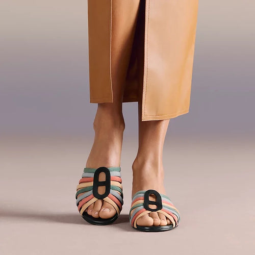 HERMÈS Roseraie Dégradé Ankle-Wrap Sandals