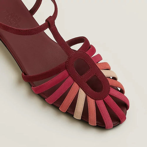 HERMÈS Roseraie Dégradé Ankle-Wrap Sandals