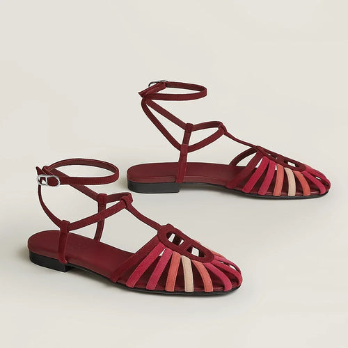 HERMÈS Roseraie Dégradé Ankle-Wrap Sandals