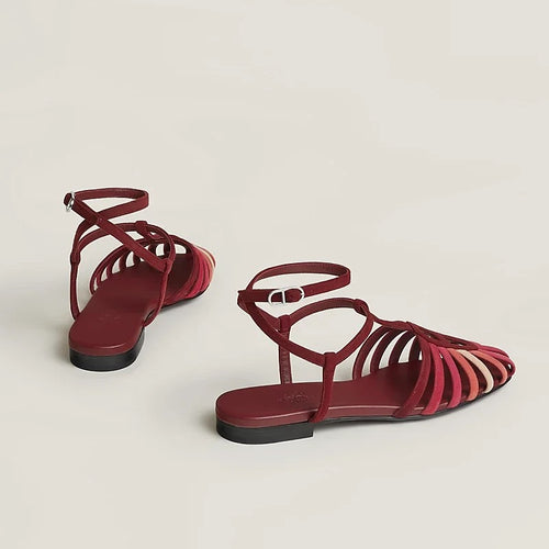 HERMÈS Roseraie Dégradé Ankle-Wrap Sandals