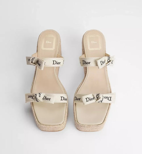 CHRISTIAN DIOR Dway Bow Espadrille Wedge Sandals