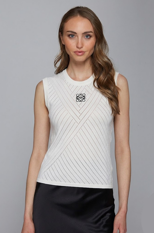 LOEWE Anagram Openwork Knit Sleeveless Top