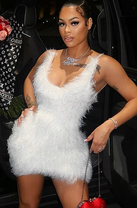 'Sinclair' Fur Mini  Dress