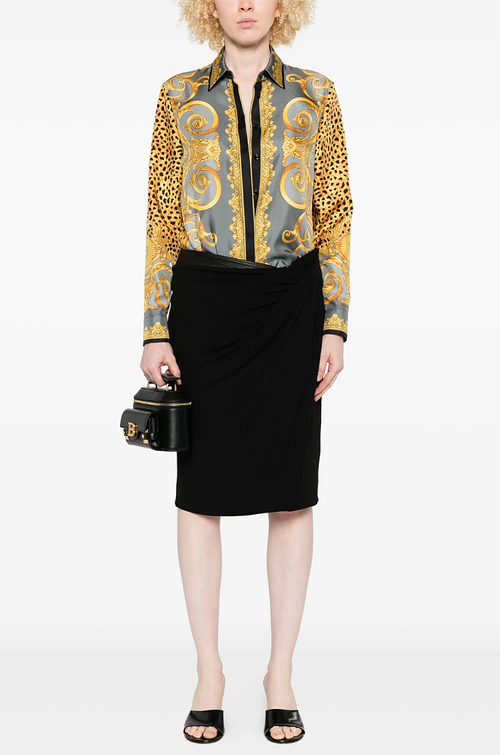 “Regalia d’Oro” Baroque Silk Blouse