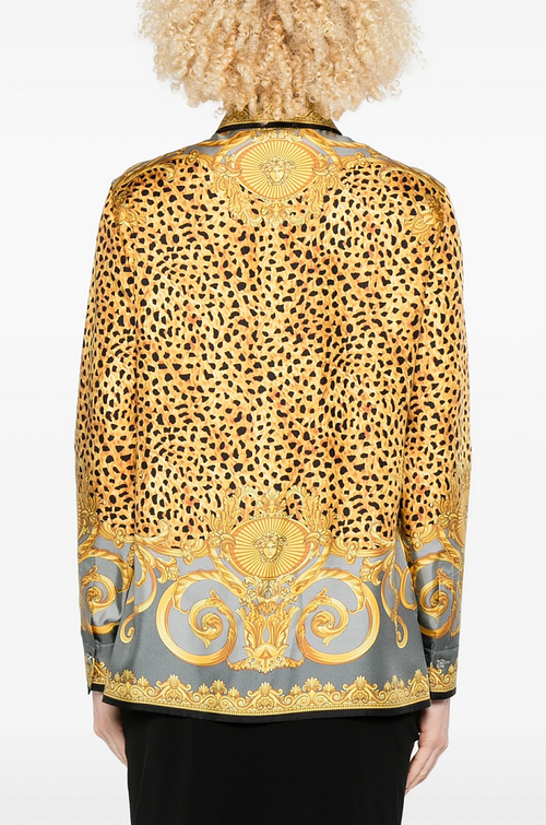 “Regalia d’Oro” Baroque Silk Blouse