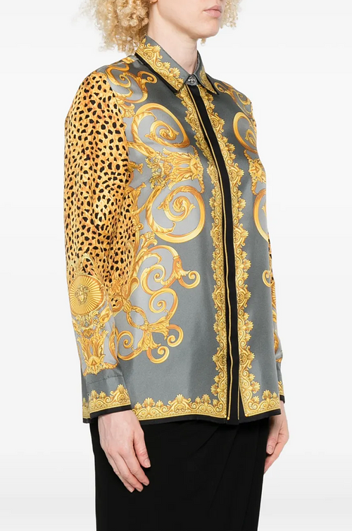 “Regalia d’Oro” Baroque Silk Blouse