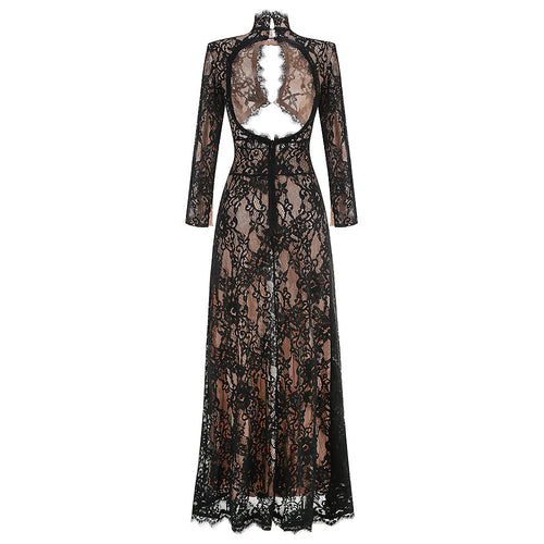 'Menise' Lux Laced Long Dress