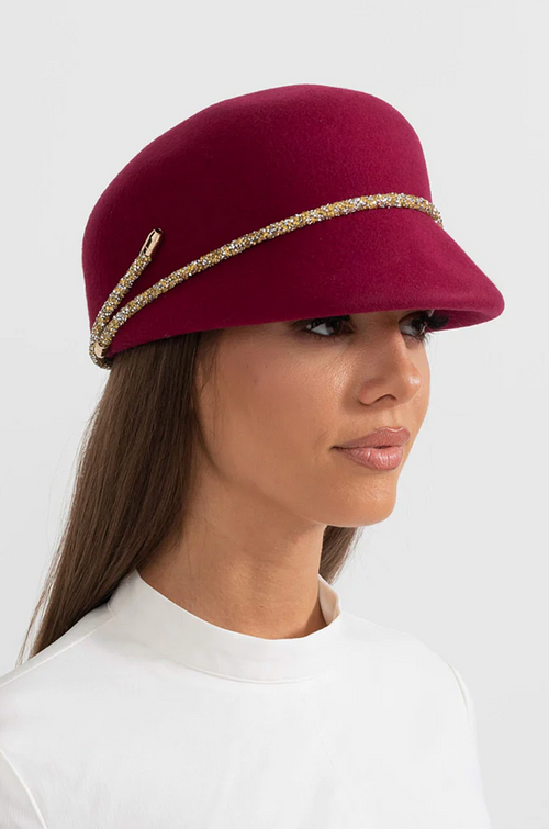 “Marlène Royale” Jeweled Wool Cap