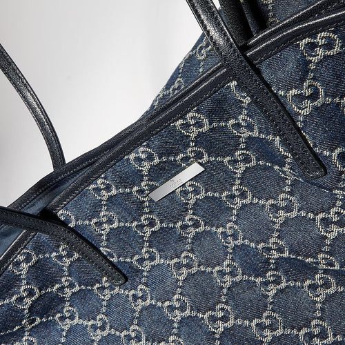 Gucci Tribeca Large Tote Bag — Dark Blue GG Denim
