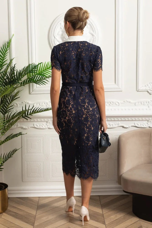 “Madame Violette” Lace Midi Dress