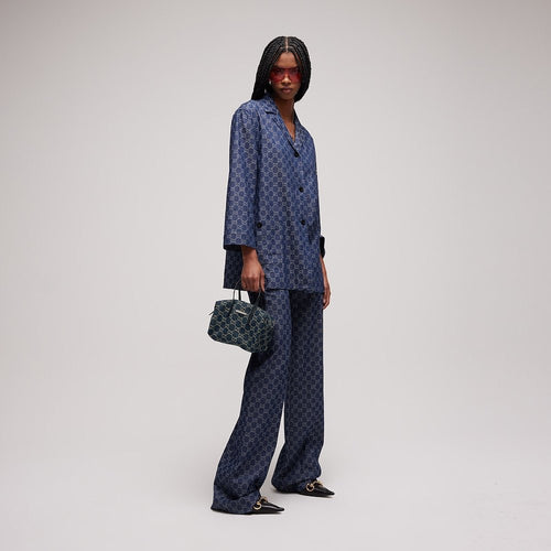 Gucci Tribeca Small Top Handle Bag in Dark Blue GG Denim