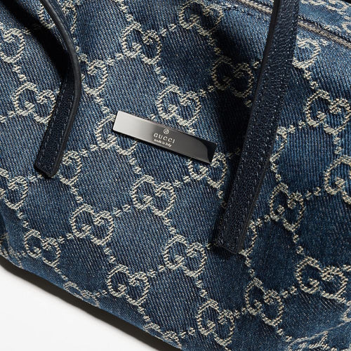 Gucci Tribeca Small Top Handle Bag in Dark Blue GG Denim