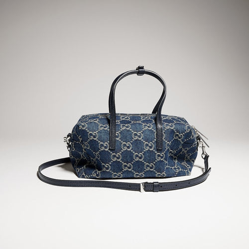 Gucci Tribeca Small Top Handle Bag in Dark Blue GG Denim