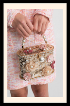 “Fleur de Perle” Embellished Crystal Cage Handbag