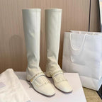 “Clarette d’Or Haute” Studded Knee-High Boots