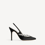 Manolo Blahnik x Balenciaga Crystal Embellished Slingback Pumps