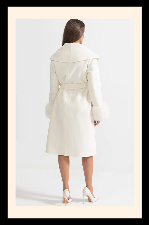 “Éclaire Blanche” Crystal Embroidered Wool Coat