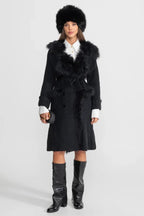“Regina Noctis” Faux-Fur Trimmed Wool Coat – Winter Luxe Edition