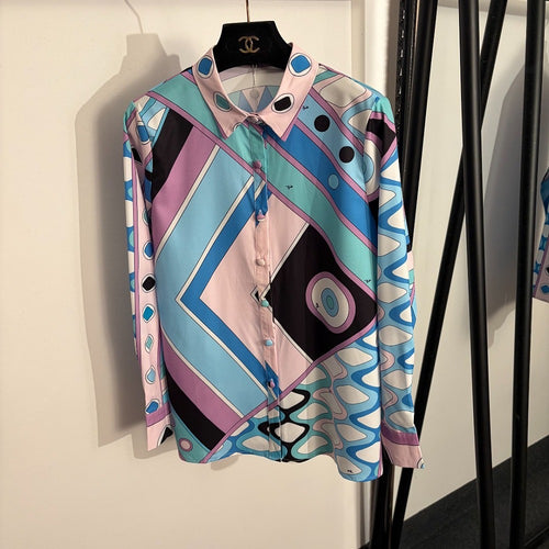 EMILIO PUCCI “AZZURRA MAREA” Silk Lounge Set