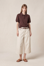 MIU MIU “RIVIERA MODERNA” Cropped Wide-Leg Denim Culotte