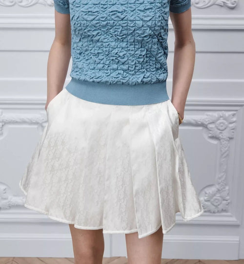 DIOR Étoile Ivoire Pleated Mini Skirt