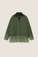 Gucci -Verde Opale” Embellished Monogram Coat Set