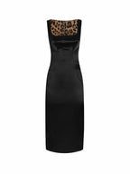 DOLCE & GABBANA “Leoparda Élite” Satin Bustier Midi Dress