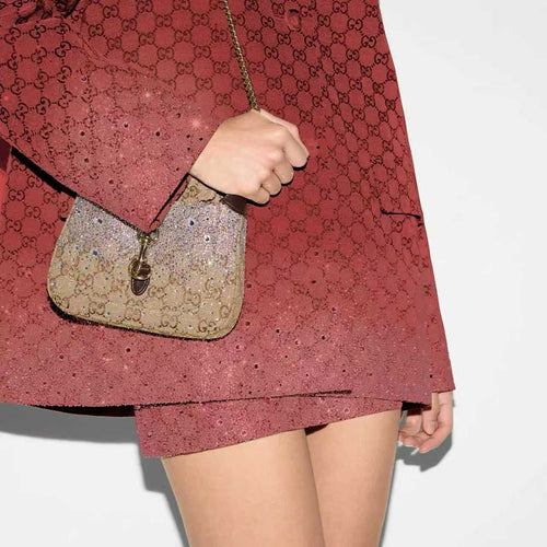 Gucci “Rosso Eclipse” Embellished Monogram Coat Set — Gucci