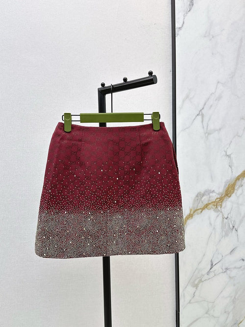 Gucci “Rosso Eclipse” Embellished Monogram Coat Set — Gucci