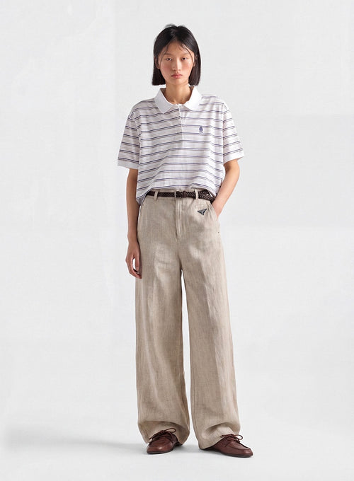 PRADA Linen Wide-Leg Trousers