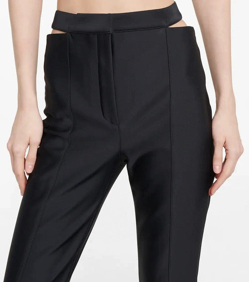 MUGLER Cutout Waist Flared Tailored Pants