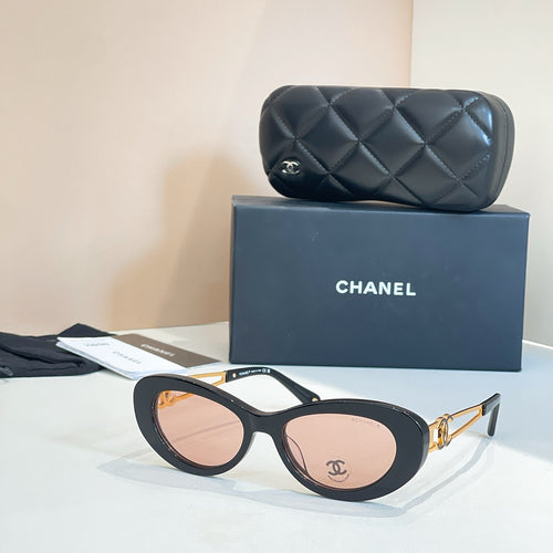 Chanel Oversized Square Sunglasses with Gold Accent Trim – Luxe Edition