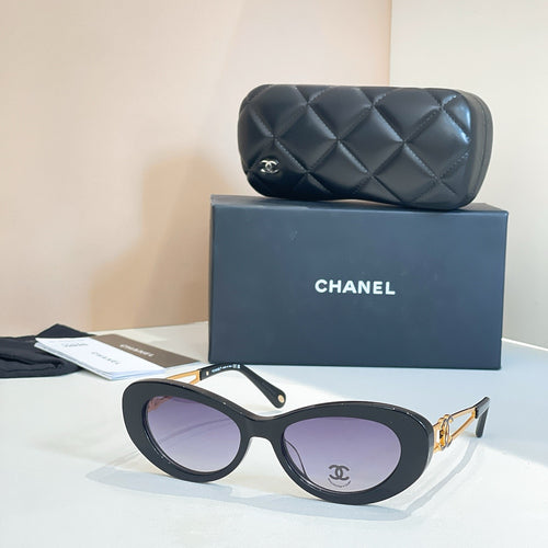 Chanel Oversized Square Sunglasses with Gold Accent Trim – Luxe Edition