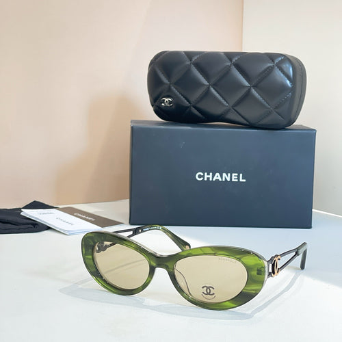 Chanel Oversized Square Sunglasses with Gold Accent Trim – Luxe Edition