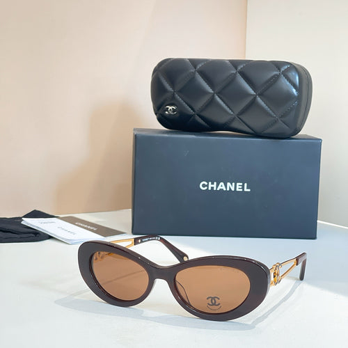 Chanel Oversized Square Sunglasses with Gold Accent Trim – Luxe Edition