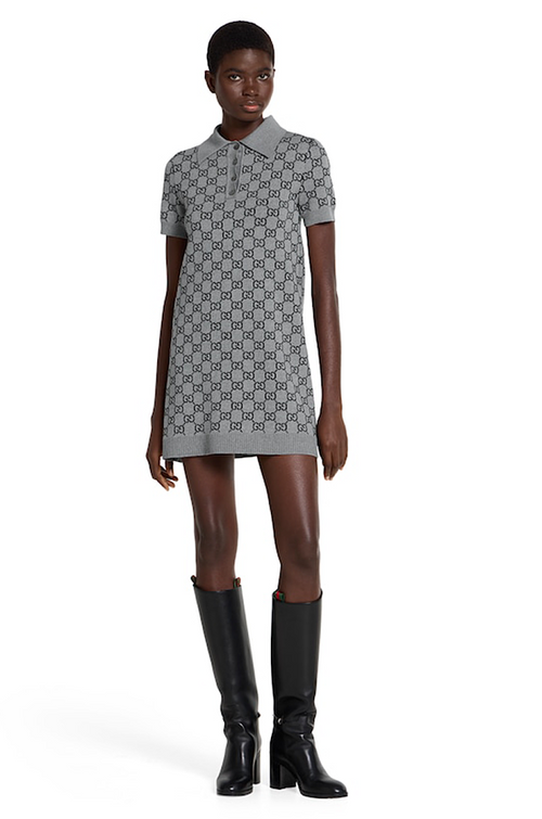 Gucci “Noir Heritage” Monogram Polo Dress – Luxe Edition