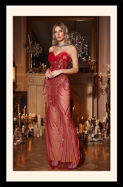 “Sérénade Rouge” Crystal Corset Gown