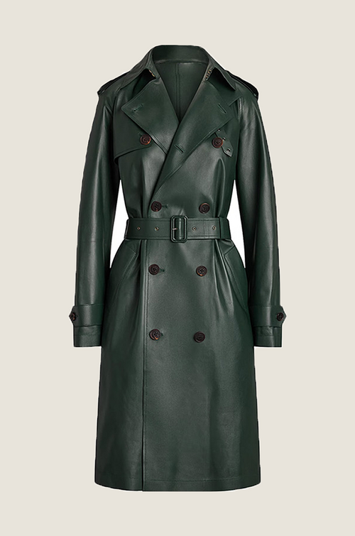“Obsidian Sovereign” Leather Trench Coat