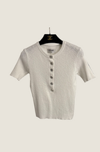 Chanel Ribbed Knit Button Tee