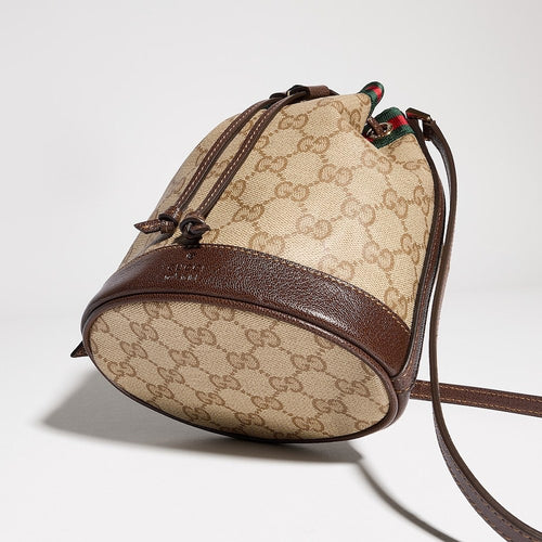 Gucci Ophidia GG Supreme Mini Bucket Bag with Web Stripe