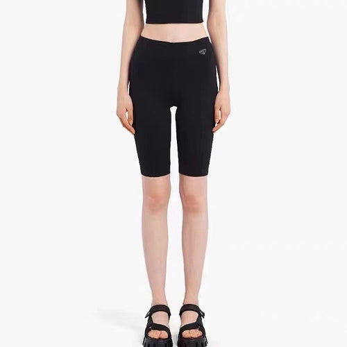 Prada Logo-Plaque Slim-Fit Knitted Cycling Shorts