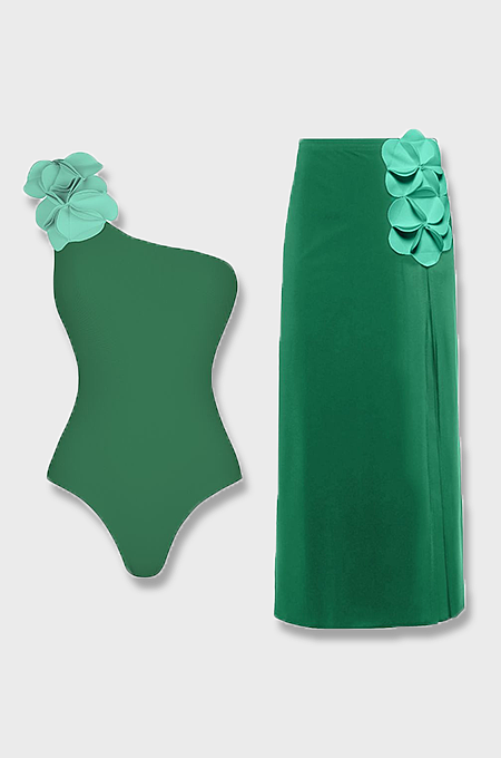 'Draven' Swimsuit with Skirt Set