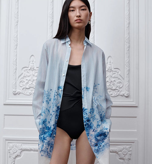 Christian Dior Toile de Jouy Riviera Silk Shirt Dress