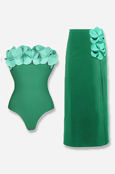 'Avalyn' Swimsuit with Skirt Set