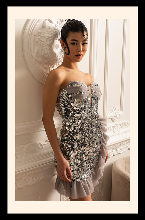 Lunara Prism Mini Dress – Velour de Luxe Collection