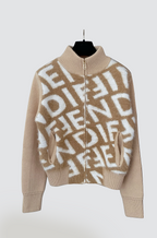 Fendi “Monogram Mirage” Knit Jacket – Beige Luxe Edition