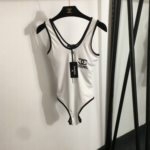 CHANEL CC Riviera Zip-Front One-Piece Swimsuit